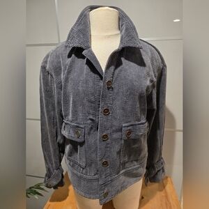NWOT Relaxed Casual Grey Corduroy Women's Jacket, Size S